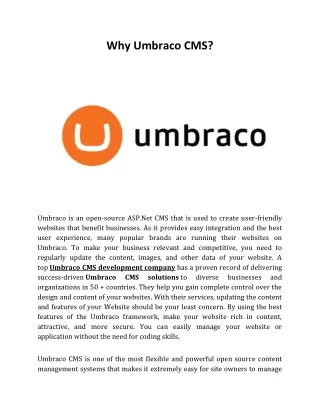 why umbraco cms