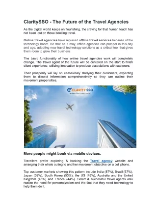 ClaritySSO - The Future of the Travel Agencies