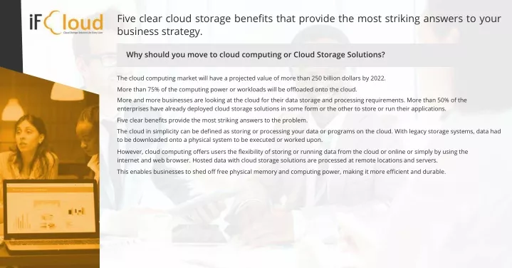 five clear cloud storage benefits that provide