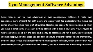Gym Management Software Advantage