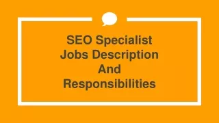 SEO Specialist Jobs Description And Responsibilities