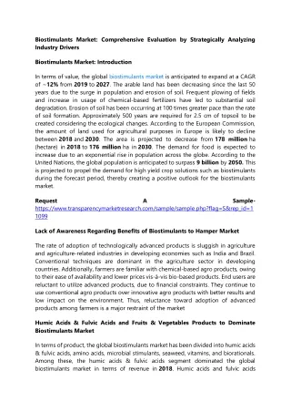 biostimulants market comprehensive evaluation