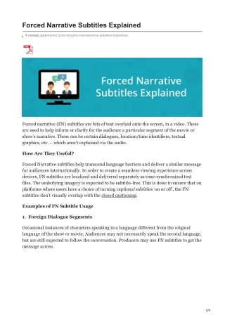 forced narrative subtitles explained