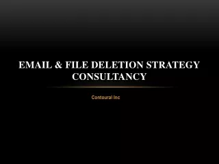 Email & File Deletion Strategy Consultancy