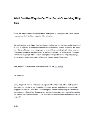What Creative Ways to Get Your Partner's Wedding Ring Size