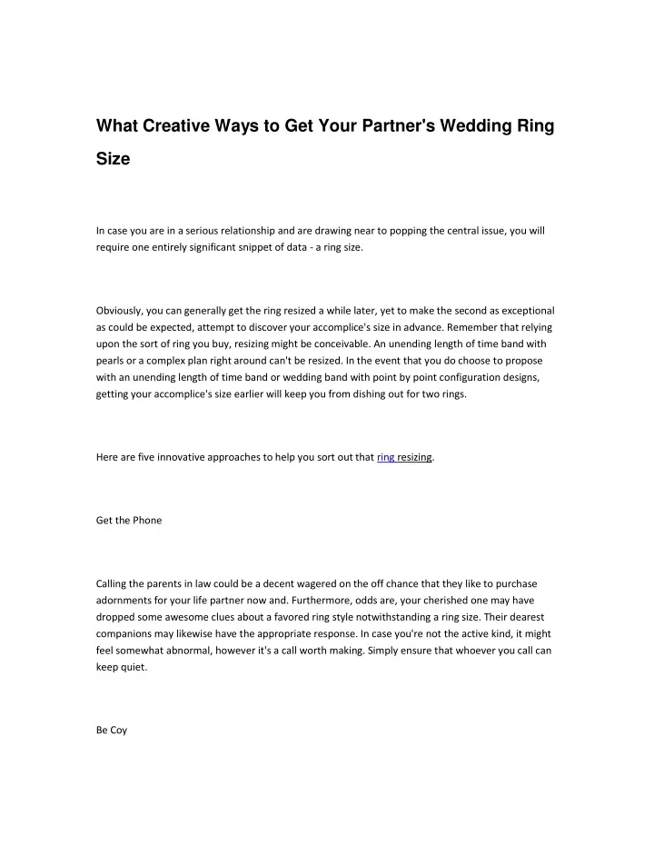 what creative ways to get your partner s wedding