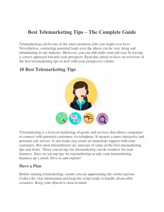 Best Telemarketing Tips – The Complete Guide