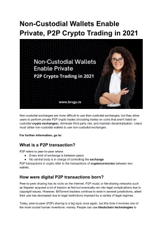 non custodial wallets enable private p2p crypto