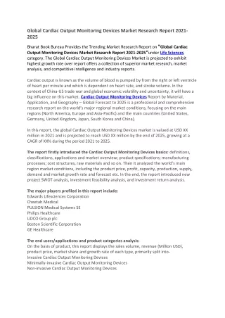 global cardiac output monitoring devices market