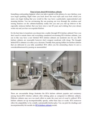 time to learn about rta kitchen cabinets