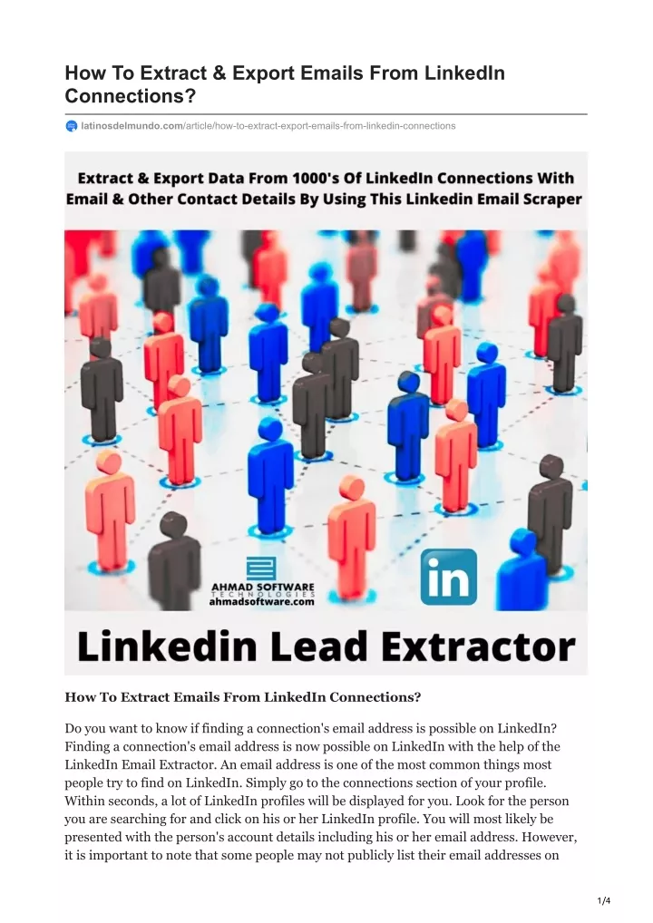 how to extract export emails from linkedin