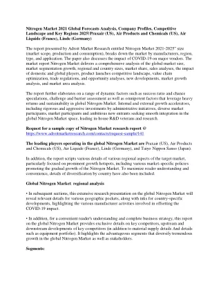 nitrogen market 2021 global forecasts analysis