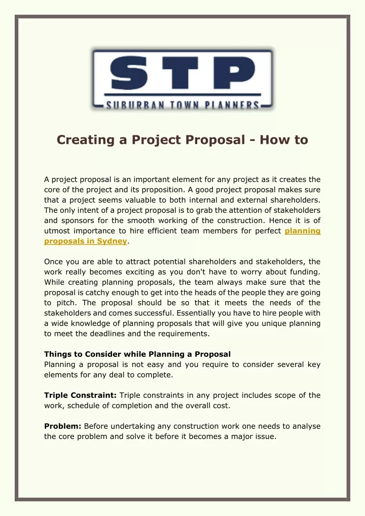 creating a project proposal how to