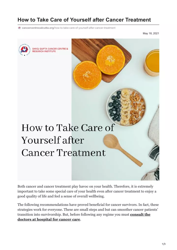how to take care of yourself after cancer