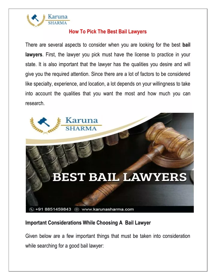 how to pick the best bail lawyers