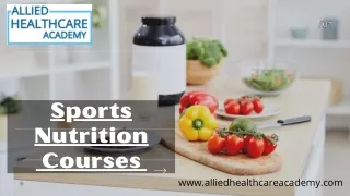 Sports Nutrition Courses |Allied HealthCare Academy