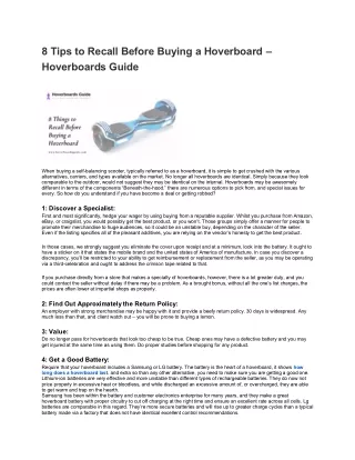 8 tips to recall before buying a hoverboard
