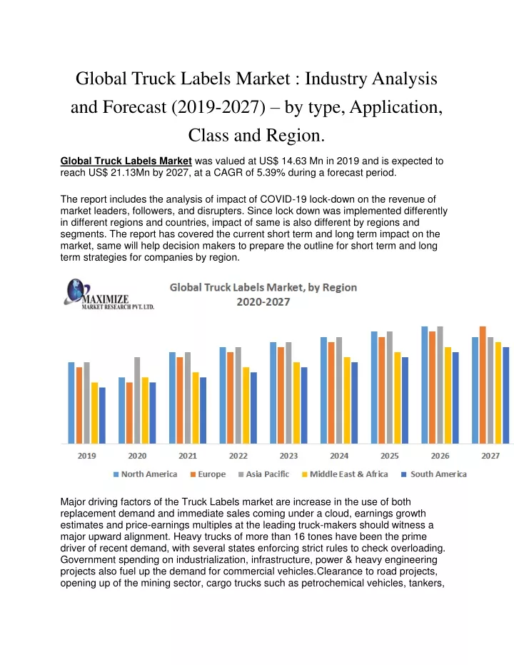 global truck labels market industry analysis