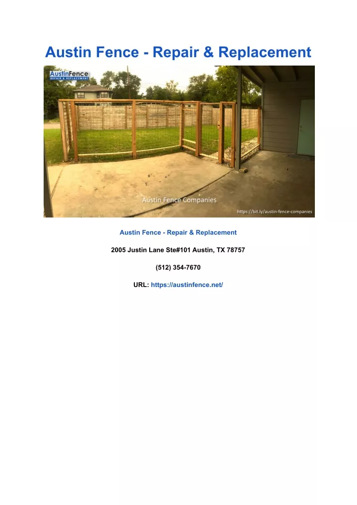 austin fence repair replacement