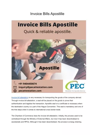 invoice bills apostille