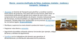 Murcia - anuncios clasificados de fletes, mudanzas, traslados - mudanza y transporte - bedpage.es 26 07 2021