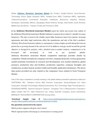 global arbitrary waveform generator market