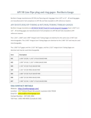 API 5B Line Pipe plug and ring gages-converted