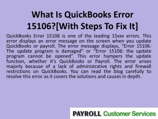 What Is QuickBooks Error 15106?[With Steps To Fix It]