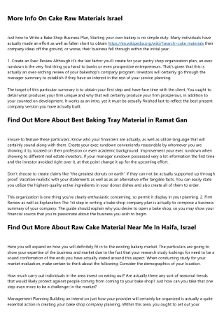 More Info On Cake Raw Material Online IL