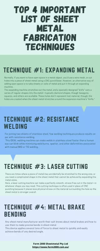 Top 4 Important List of Sheet Metal Fabrication Techniques - FORM2000