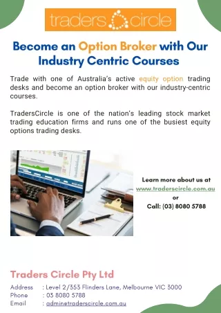 Become an Option Broker with Our Industry Centric Courses