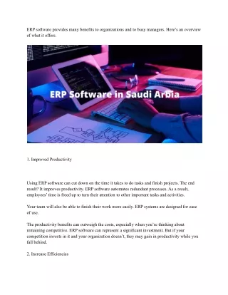 erp software provides many benefits