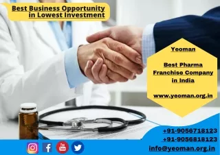 Best PCD Pharma Franchise Company in India - Yeoman