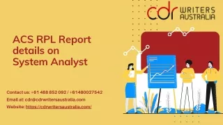 acs rpl report details on system analyst