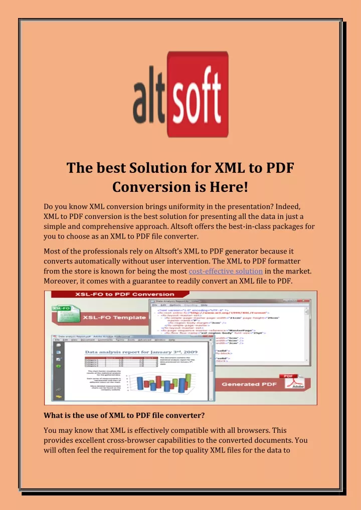 the best solution for xml to pdf conversion