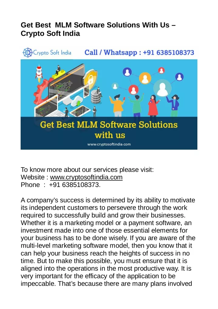 get best mlm software solutions with us crypto