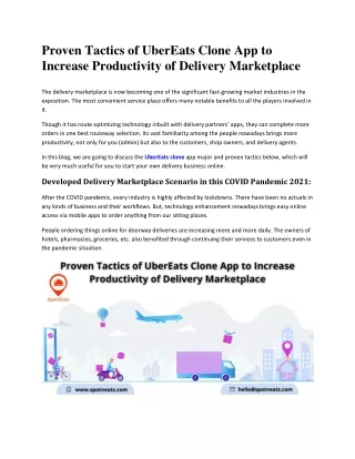 proven tactics of ubereats clone app to increase