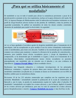 para qu se utiliza b sicamente el modafinilo