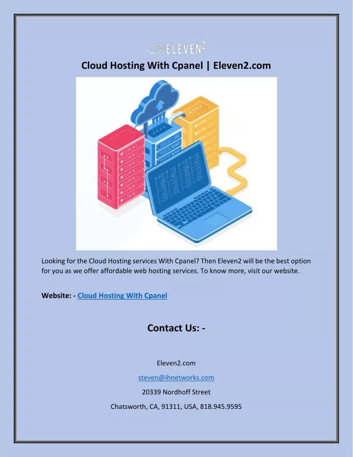 cloud hosting with cpanel eleven2 com