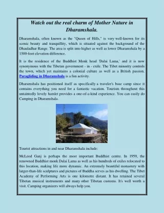 Watch out the real charm of Mother Nature in Dharamshala
