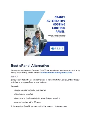 cPanel alternative hosting control panel