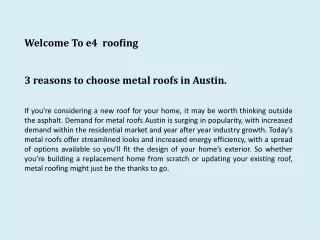 3 reasons to choose metal roofs in Austin