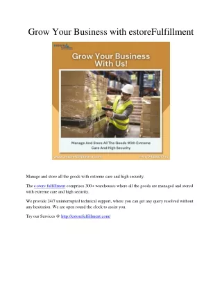 Grow Your Business with estoreFulfillment