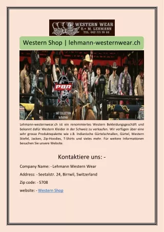 Western Shop | lehmann-westernwear.ch