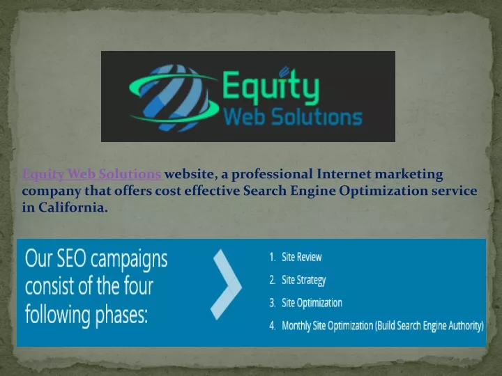 equity web solutions website a professional