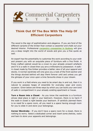 think out of the box with the help of efficient