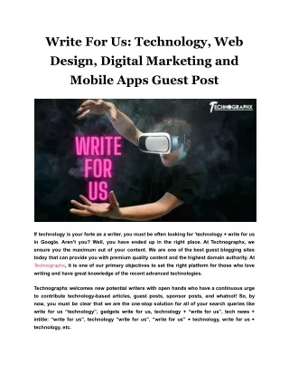 write for us technology web design digital