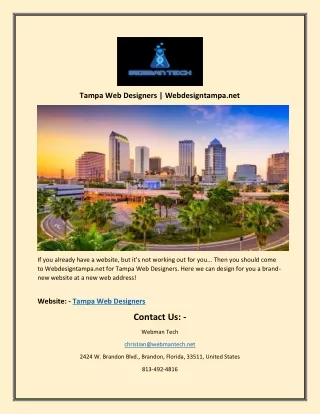 tampa web designers webdesigntampa net