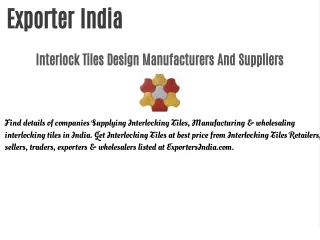 Interlock Tiles Design Manufacturers And Suppliers