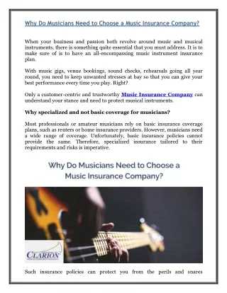 Why Do Musicians Need to Choose a Music Insurance Company